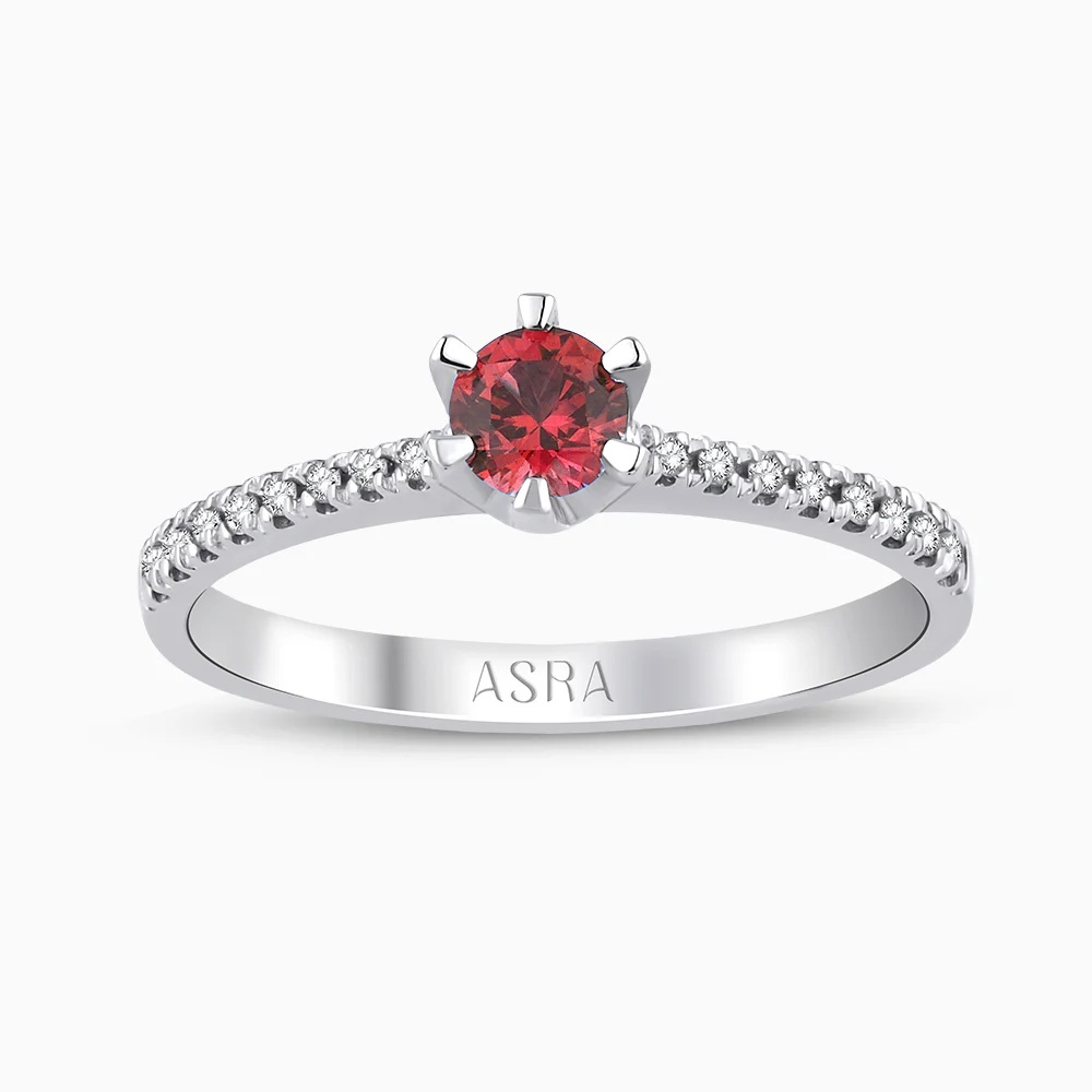 0.47 Karat Pırlanta Yakut Yüzük