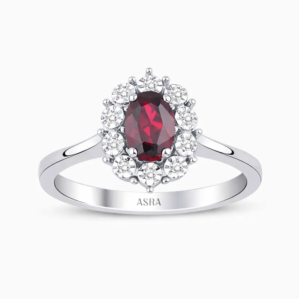 0.55 Karat Pırlanta Yakut Yüzük