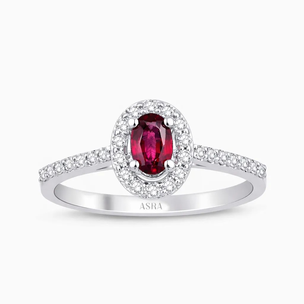 0.54 Karat Pırlanta Yakut Yüzük