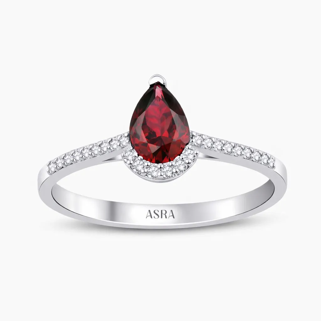 0.54 Karat Pırlanta Yakut Yüzük