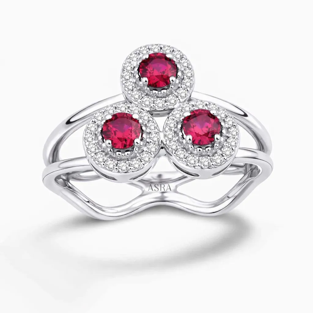 0.64 Karat Pırlanta Yakut Yüzük