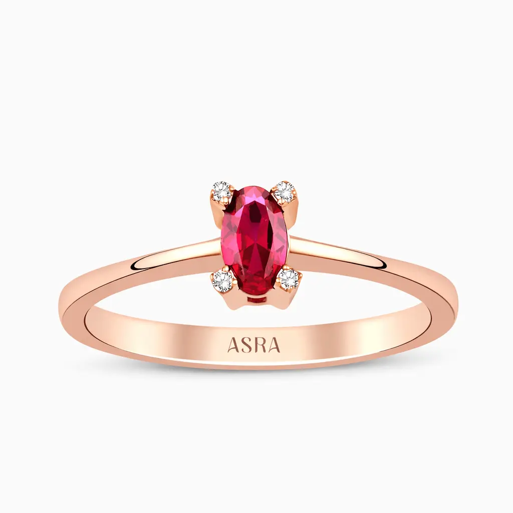 0.24 Karat Pırlanta Yakut Yüzük 