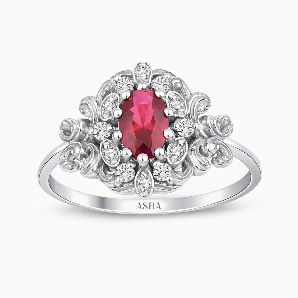 0.63 Karat Pırlanta Yakut Yüzük