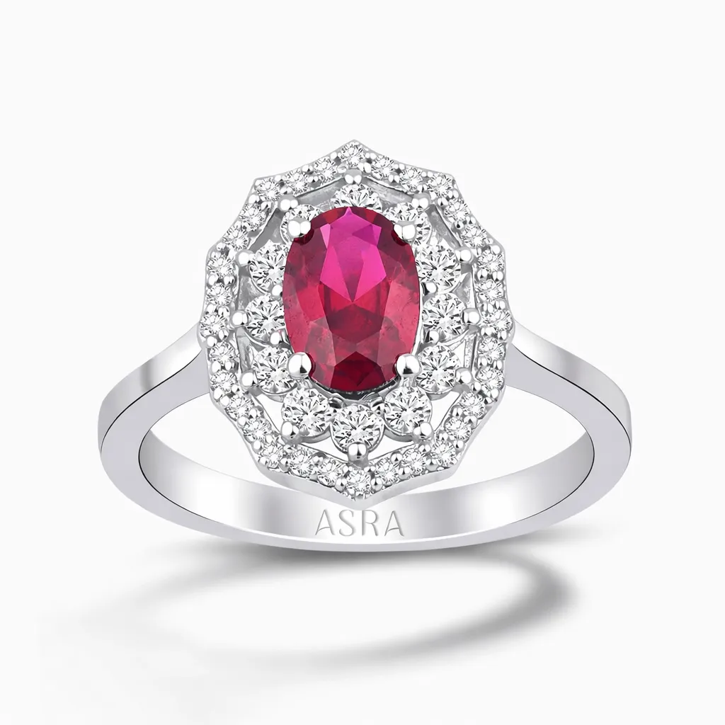 1.26 Karat Pırlanta Yakut Yüzük