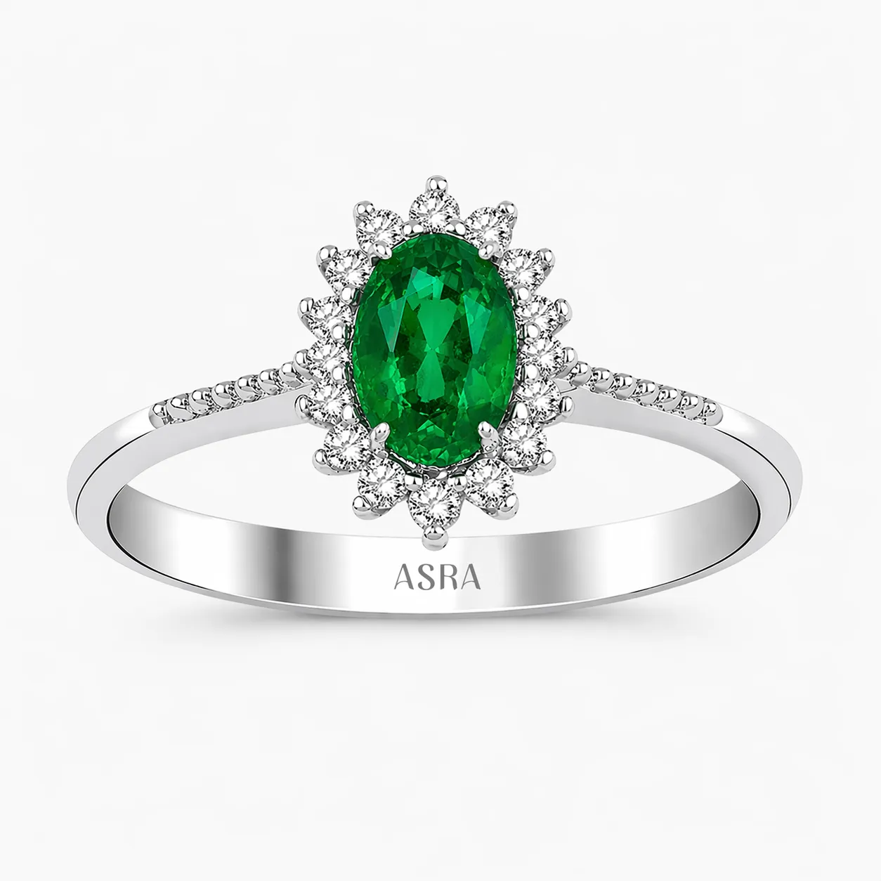 0.60 Karat Pırlanta Zümrüt Yüzük