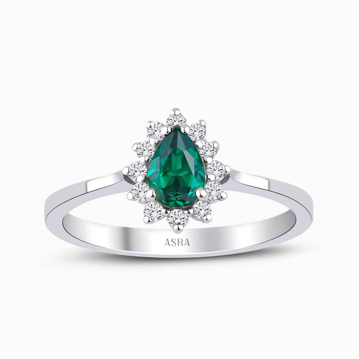 0.50 Karat Pırlanta Zümrüt Yüzük