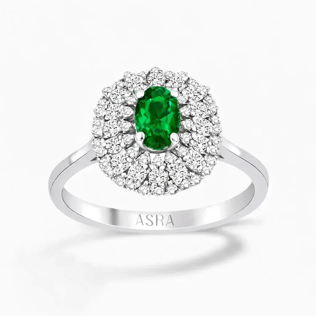 0.80 Karat Pırlanta Zümrüt Yüzük