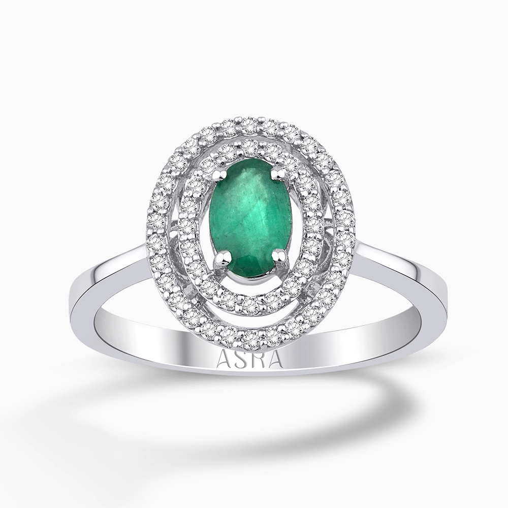 0.63 Karat Pırlanta Zümrüt Yüzük