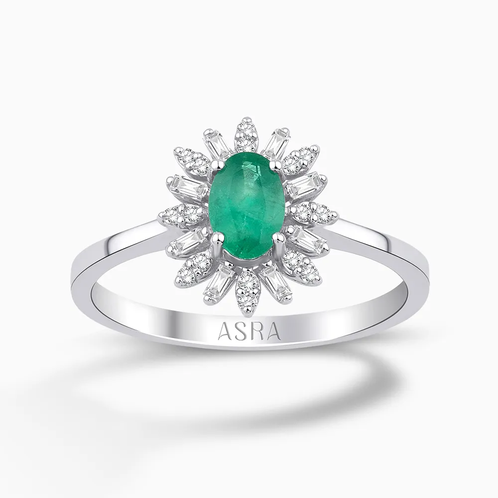 0.56 Karat Pırlanta Zümrüt Yüzük