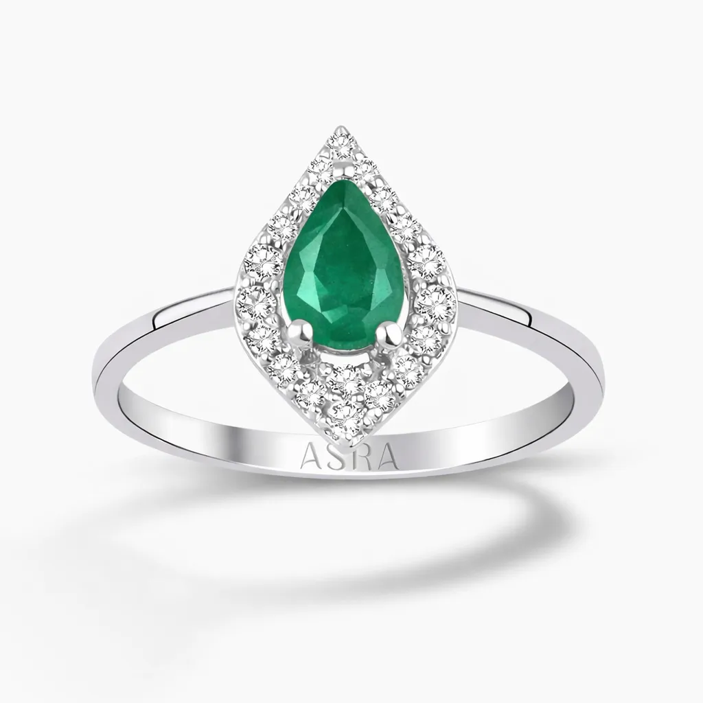 0.52 Karat Pırlanta Zümrüt Yüzük 