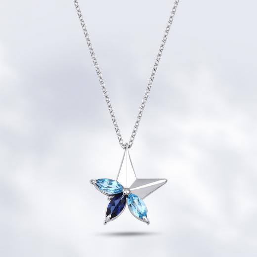 0.58 Karat Celestia Blue Topaz Safir Kolye