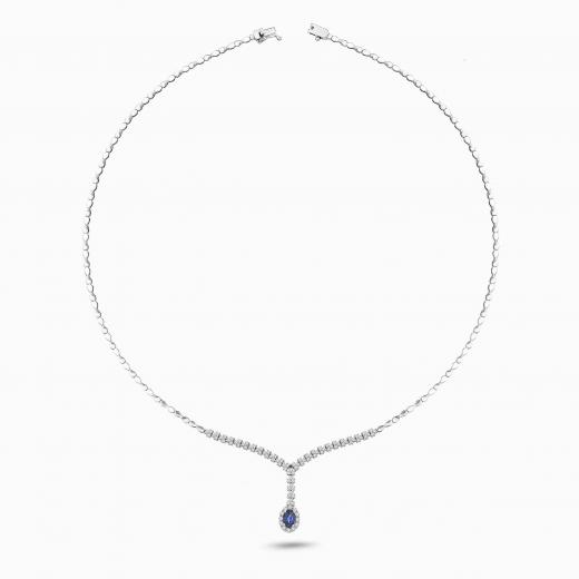 1.40 Karat Pırlanta Safir Gerdanlık