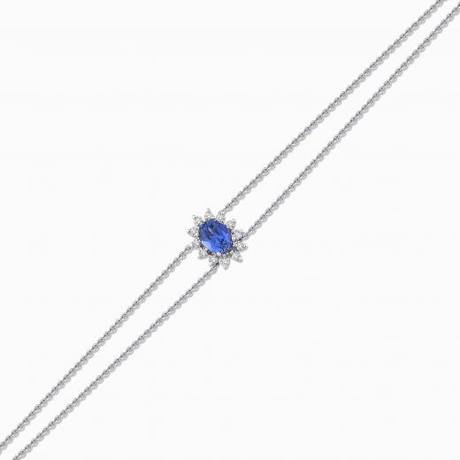 0.54 Karat Pırlanta Safir Bileklik