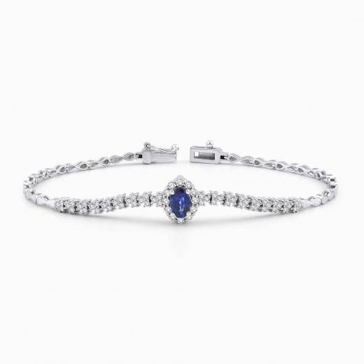 1.10 Karat Pırlanta Safir Bileklik