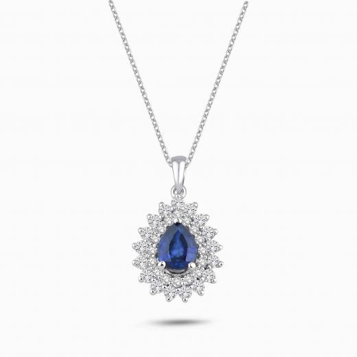 1.19 Karat Pırlanta Safir Kolye