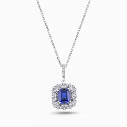 1.83 Karat Pırlanta Safir Kolye