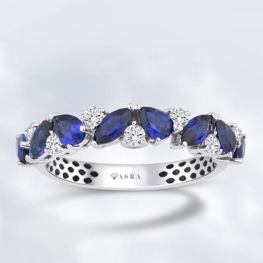 1.62 Karat Pırlanta Safir Yüzük