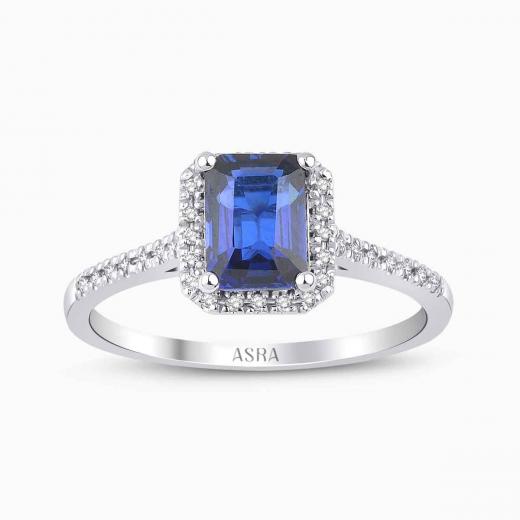 1.29 Karat Pırlanta Safir Yüzük
